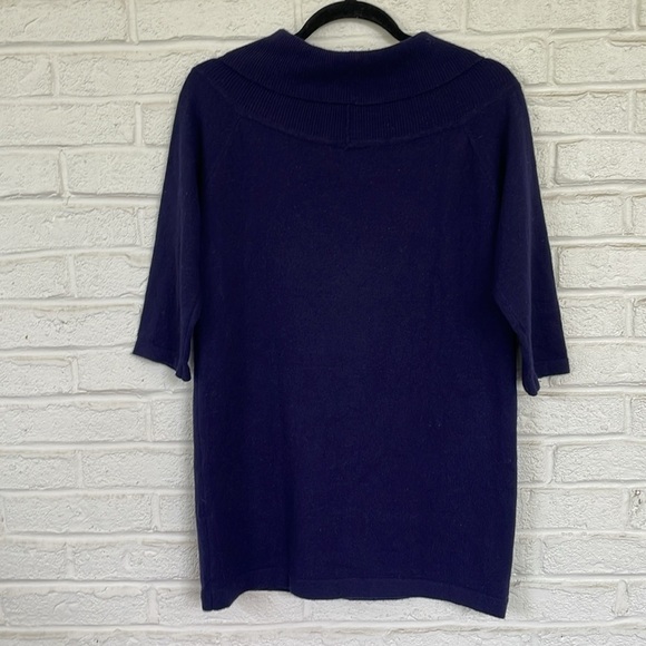 Belford Cashmere Blue Vintage Boatneck or Cowl Collar Sweater - Picture 7 of 12